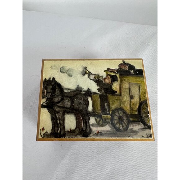 VTG Hummel Wood Music Box Edelweiss Swiss Movement The Mail is Here - Picture 2 of 9